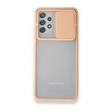 BSSM Samsung Galaxy A72 Palm Buzlu Kamera Sürgülü Silikon Pembe Kılıf