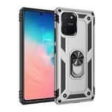BSSM Samsung Galaxy A91 S10 Lite Sofya Yüzüklü Silikon Kapak Gümüş Kılıf