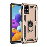 BSSM Samsung Galaxy M31S Sofya Yüzüklü Silikon Kapak Gold Kılıf
