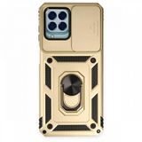 BSSM Samsung Galaxy M33 Pars Lens Yüzüklü Silikon Gold Kılıf