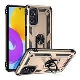 BSSM Samsung Galaxy M52 5G Sofya Yüzüklü Silikon Kapak Gold Kılıf
