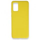 BSSM Samsung Galaxy S20 Plus Nano İçi Kadife Silikon Sarı Kılıf