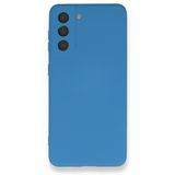 BSSM Samsung Galaxy S21 FE Nano İçi Kadife Mavi Silikon Kılıf