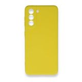 BSSM Samsung Galaxy S21 FE Nano İçi Kadife Silikon Sarı Kılıf