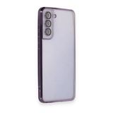 BSSM Samsung Galaxy S21 FE Razer Lensli Silikon Mor Cep Telefonu Kılıfı