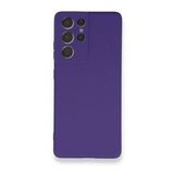 BSSM Samsung Galaxy S21 Ultra Nano İçi Kadife Silikon Mor Kılıf