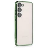 BSSM Samsung Galaxy S23 Razer Lensli Silikon Yeşil Cep Telefonu Kılıfı