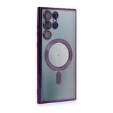 BSSM Samsung Galaxy S23 Ultra Kross Magneticsafe Kapak Mor Cep Telefonu Kılıfı