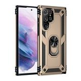 BSSM Samsung Galaxy S23 Ultra Sofya Yüzüklü Silikon Kapak Gold Cep Telefonu Kılıfı
