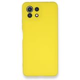 BSSM Xiaomi Mİ 11 Lite Nano içi Kadife Silikon Sarı Kılıf
