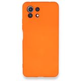 BSSM Xiaomi Mİ 11 Lite Nano içi Kadife Silikon Turuncu Kılıf