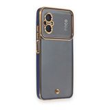 BSSM Xiaomi Poco M5 Liva Lens Silikon Mavi Kılıf