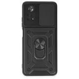 BSSM Xiaomi Poco X4 Pro 5G Pars Lens Yüzüklü Silikon Cep Telefonu Kılıfı Siyah