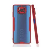 BSSM Xiaomi Pocophone X3 Pro Platin Silikon Kırmızı Kılıf