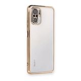BSSM Xiaomi Redmi Note 10 Razer Lensli Silikon Gold Cep Telefonu Kılıfı
