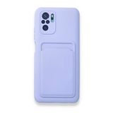 BSSM Xiaomi Redmi Note 10S Kelvin Kartvizitli Silikon Lila Cep Telefonu Kılıfı