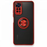 BSSM Xiaomi Redmi Note 11S Montreal Yüzüklü Silikon Kapak Kırmızı Kılıf