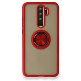 BSSM Xiaomi Redmi Note 8 Pro Montreal Yüzüklü Silikon Kapak Kırmızı Kılıf