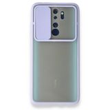 BSSM Xiaomi Redmi Note 8 Pro Palm Buzlu Kamera Sürgülü Silikon Lila Kılıf