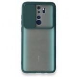 BSSM Xiaomi Redmi Note 8 Pro Palm Buzlu Kamera Sürgülü Silikon Yeşil Kılıf