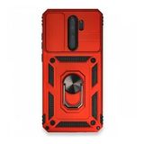 BSSM Xiaomi Redmi Note 8 Pro Pars Lens Yüzüklü Silikon Kırmızı Cep Telefonu Kılıfı