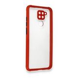 BSSM Xiaomi Redmi Note 9 Miami Şeffaf Silikon Kırmızı Kılıf