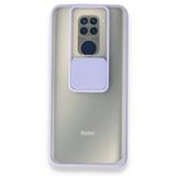 BSSM Xiaomi Redmi Note 9 Palm Buzlu Kamera Sürgülü Silikon Lila Kılıf