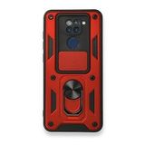 BSSM Xiaomi Redmi Note 9 Pars Lens Yüzüklü Silikon Kırmızı Kılıf
