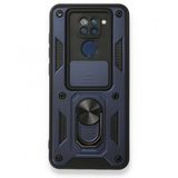 BSSM Xiaomi Redmi Note 9 Pars Lens Yüzüklü Silikon Lacivert Kılıf