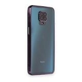 BSSM Xiaomi Redmi Note 9 Pro Razer Lensli Silikon Mor Cep Telefonu Kılıfı