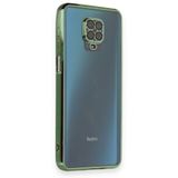 BSSM Xiaomi Redmi Note 9 Pro Razer Lensli Silikon Yeşil Cep Telefonu Kılıfı