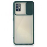 BSSM Yeşil Samsung Galaxy A71 Palm Buzlu Kamera Sürgülü Silikon Kılıf