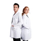 BSUNİFORMA Unisex Klasik Yaka Terrycotton Uzun Boy Doktor Önlüğü – Hemşire, Veteriner,Eczacı, Öğretmen, Laboratuvar, Sağlık Profesyonelleri İçin Beyaz Uzun Kollu Tıbbi Önlük
