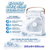 BT-8 Şarjlı Mini Klima Buharlı Mini Hava Soğutucu Pervane Taşınabilir Vantilatör Portatif Fan Mobil Sulu Klima 3 Rüzgar Hızı
