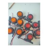 BT LED 10 adet 6+6 LED'li mini takoz LED (sarı - kırmızı) (kamyon TIR aksesuar dorse lambası) - 12/24 volt
