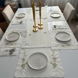 BT Pasifik 6 Kişilik Amerikan Servisi Runner Takımı 19 Parça Çeyizlik - 40 x 40 - Kahverengi