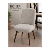 BTF HOME Bohem Oval Sandalye Kılıfı Büyük Boy Yuvarlak Uyumlu yıkanabilir Esnek Sandalye Örtüsü taş-gri