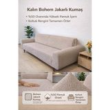 Btf Home Buklet Bohem Lastikli 3 Kişilik Koltuk Örtüsü Kaymaz Esnek ve Yıkanabilir Koltuk Kılıfı Vizon Renk - 180 x 230 cm - Vizon - Cappuccino