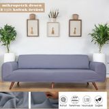 Btf Home Likrali Esnek 3 Kişilik Koltuk Örtüsü Streç Lastikli Çekyat kanepe örtüsü Kanepe Kılıfı - 180 x 230 cm - Koyu Gri