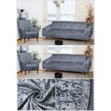 Btf Home Parlak Kadife 3 3 1 1 Koltuk Örtüsü Takımı| Kanepe Kılıfı| Çekyat Örtüsü| Koltuk Kılıfı - Koyu Gri - 180 x 240 cm