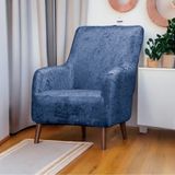Btf Home Parlak Kadife Tek Kişilik Lastikli Koltuk Örtüsü| Kanepe Kılıfı| Çekyat Örtüsü| Koltuk Kılıfı - Petrol Mavi - 80 x 120 cm