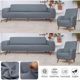 Btf Home Streç Lastikli 3 3 1 1 Koltuk Örtüsü Takımı Kanepe çekyat örtüsü koltuk kılıfı - 180 x 230 cm - Koyu Gri