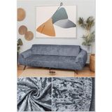 Btf Home Streç Lastikli Kadife 3 Kişilik Koltuk Örtüsü | Kanepe Kılıfı| Çekyat Örtüsü| Koltuk Kılıfı - Koyu Gri - 180 x 230 cm