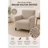 Btf Home Yumuşacık Welsoft Tek Kişilik Koltuk Örtüsü Yıkanabilir Kaymaz Esnek - 180 x 230 cm - Açık Vizon