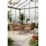 Btk Concept Kahve Rattan Bahçe Balkon Mutfak Masa Takımı 4 Kişilik Modern Tasarım ve Konfor - 5