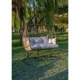 Btk Concept Legend Çift Kişilik Rattan Salıncak Kahverengi - Bej Renk ve 2 Kişilik Kapasite