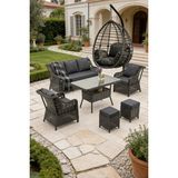 Btk Concept Lupa Eslem Rattan Bahçe Mobilyası 3+1+1 Puf ve Salıncak Dâhil Modern Tasarım Konforlu Kullanım