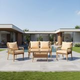 Btk Concept Milano Rattan Bahçe Balkon Takımı 2+1+1 Camlı Masa Kahve - 4