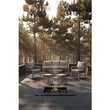 Btk Concept Milano Rattan Puflu Bahçe Balkon Takımı 3+1+1+Camlı Masa Gri