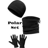 BTL Store Siyah Polar Set Boyunluk, Bere ve Eldiven Düz Desenli Konforlu Kullanım İçin